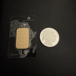1oz Gold Bar And/Or 1oz Silver Round