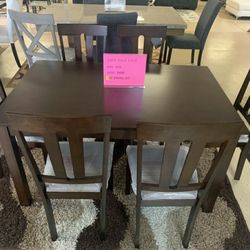 7-Piece Solid Wood Dining Set Classic Look. $10 down