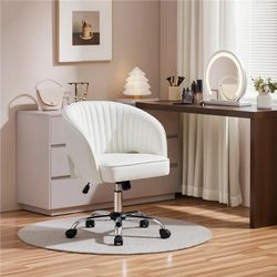 Tufted Barrel Office Chair,Cream