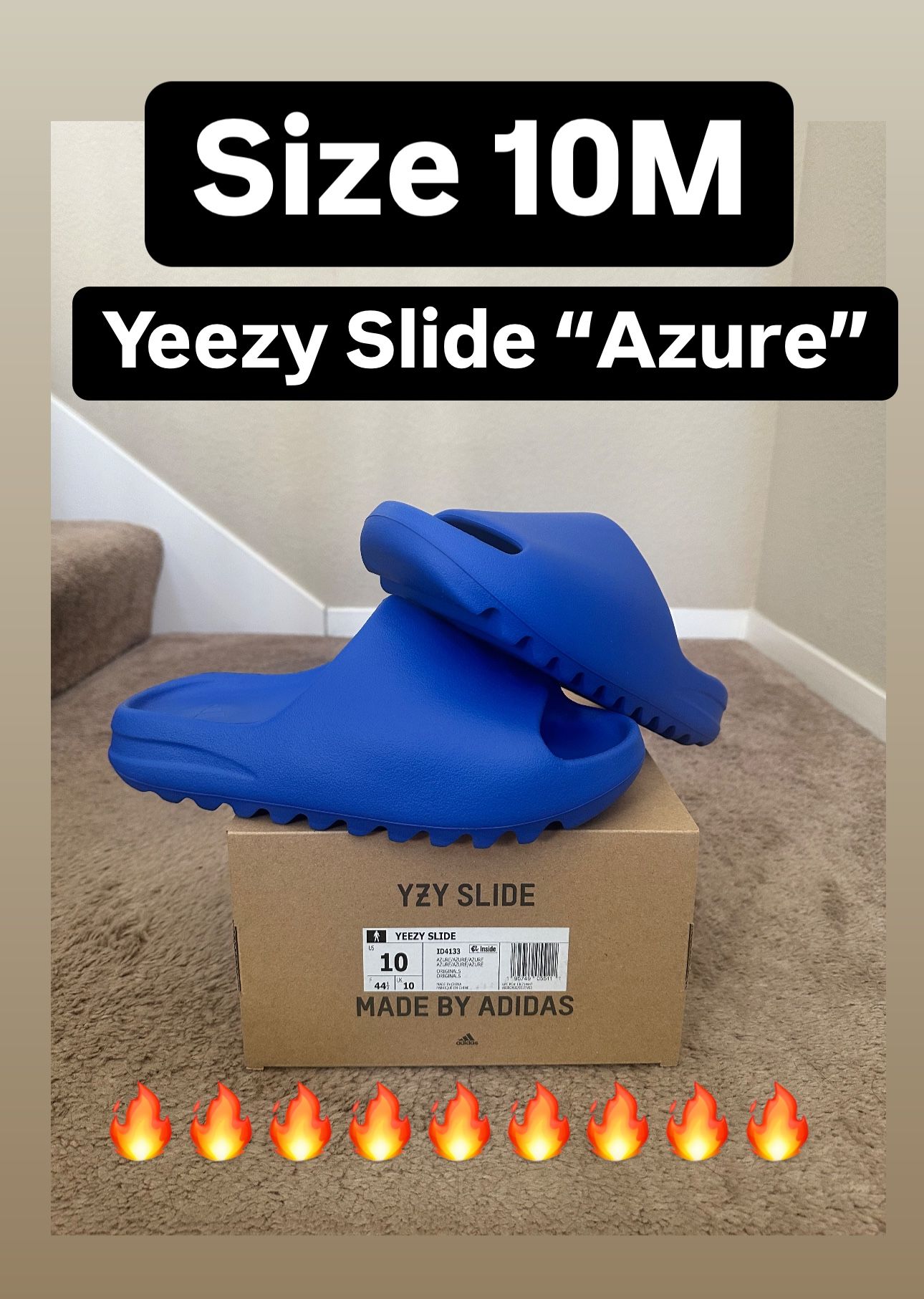 Adidas Yeezy Slide “Azure” Size 10M