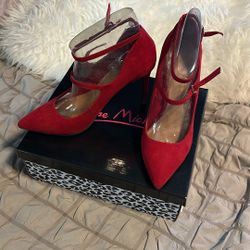 Red Suede High Heel Stilettos  