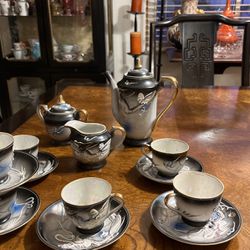 Six Pcs Antique/vintage Raised Tea Set 