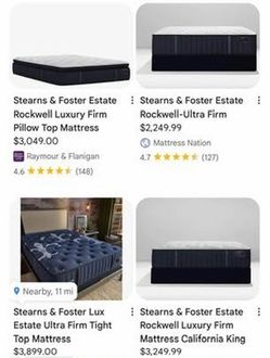 Stearns & Foster Estate Rockwell Luxury Firm Mattress. Two twins that make a king.