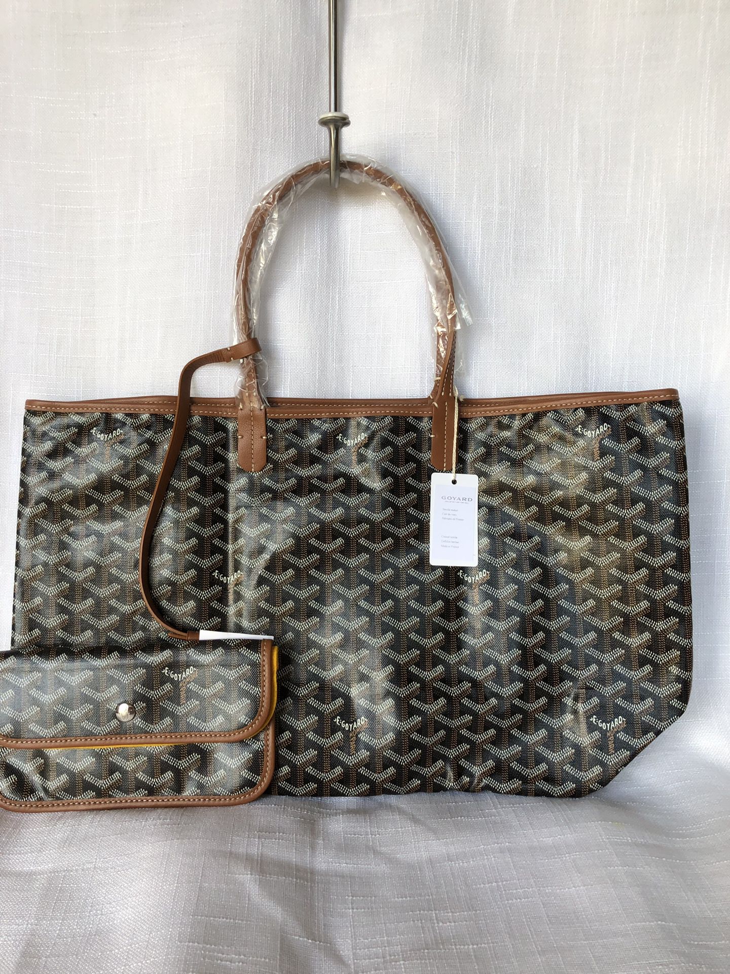 Goyard, Bags, Vintage Goyard Black Tan Leather Handbag