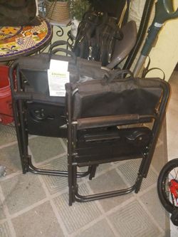 2 NEW FOLDING CONDUCTORS CHAIRS WITH CARRY STRAPS 25 SET FIRM PAID 79 EACH