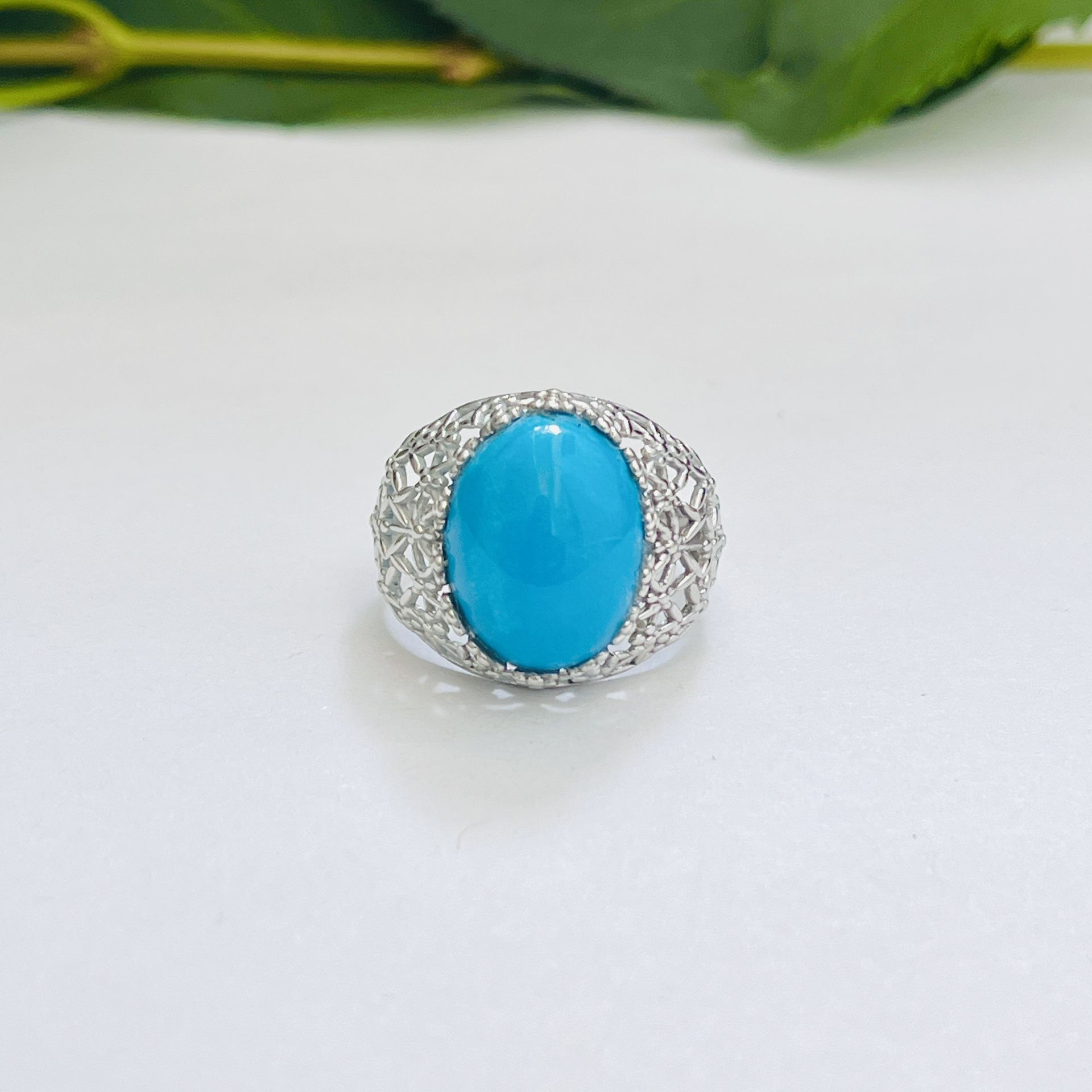 Natural High Grade Turquoise Ring Handmade 925sterling
