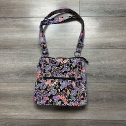 Waverly Inspirations Crossbody Shoulder Bag Purple Paisley Purse Carry On 