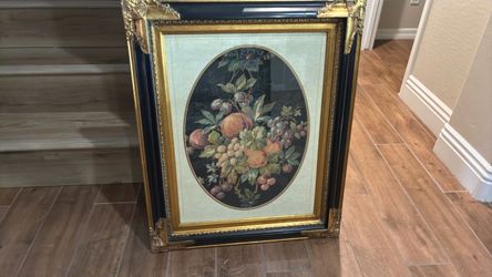 Framed Fruit and Floral Still Life Print