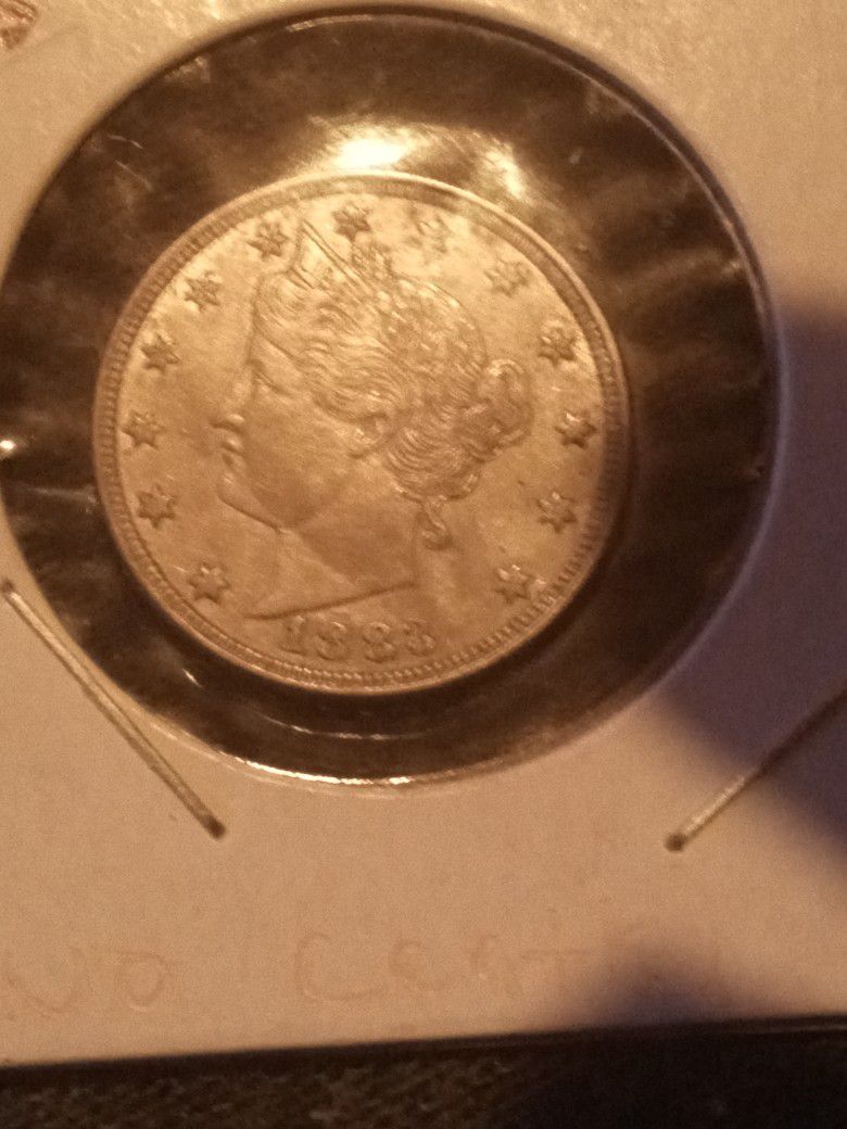 1883 U.S Nickel, V, Au, Unc!