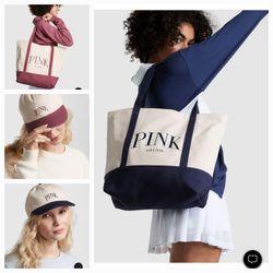 New Victoria Secret Pink Tote And Baseball Hat Sets $50 Each 
