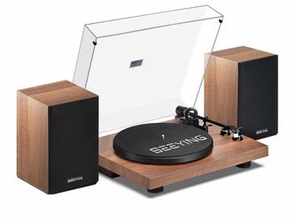 Record Player Vinyl Bluetooth Turntable with 36 Watt Stereo Bookshelf Speakers, Hi-Fi System...