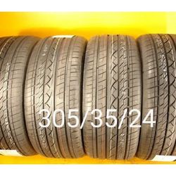 4 New Tires For Sale 305/35/24 We Repair Paint Weld Wheels Rims