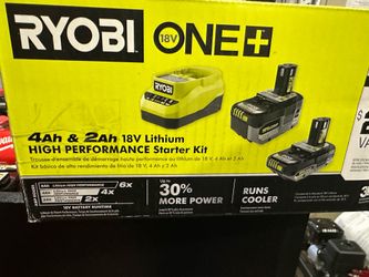 Ryobi 18v battery starter kit $135 (financing available)