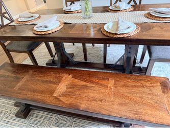 Solid wood dining set - 6