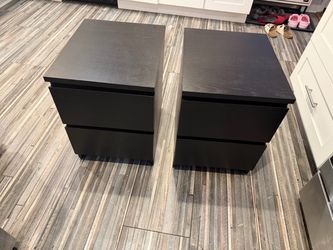 🖤 IKEA MALM Nightstands – Set of 2