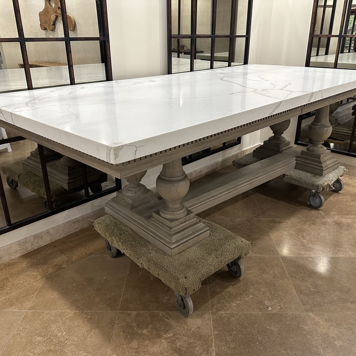 RESTORATION HARDWARE Table w/ Custom Marble Top