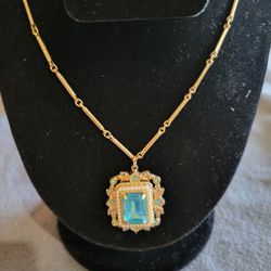 Coro Blue Stone Necklace 