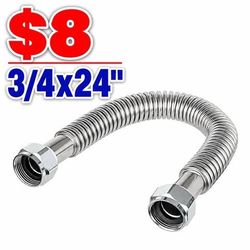 SS Corrugated Hose 3/4" FIP x 3/4" FIP x 24"