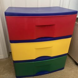 Vintage Wide 3 Drawer Plastic Storage