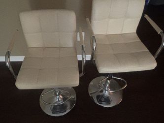 Pete Swivel Upholstered Adjustable Height Counter Stool with Metal Frame (Set of 2)