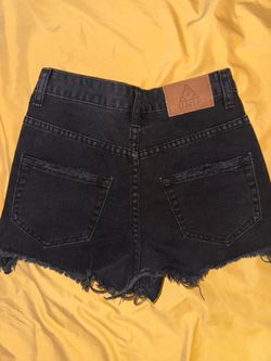 UNIF Distressed Black Denim Shorts