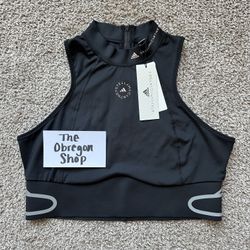 ADIDAS STELLA MCCARTNEY TRUEPACE HEAT RDY RUNNING CROP TOP WOMENS SIZE XL BLACK NEW