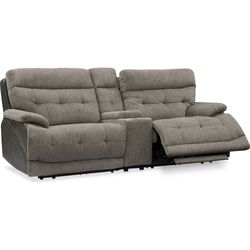 Sofa With Console With Cup Holders And USB Outlets