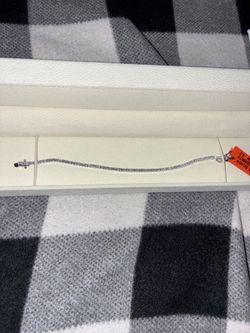 Solid 2mm S925 Diamond Tennis Bracelet Size 6.5