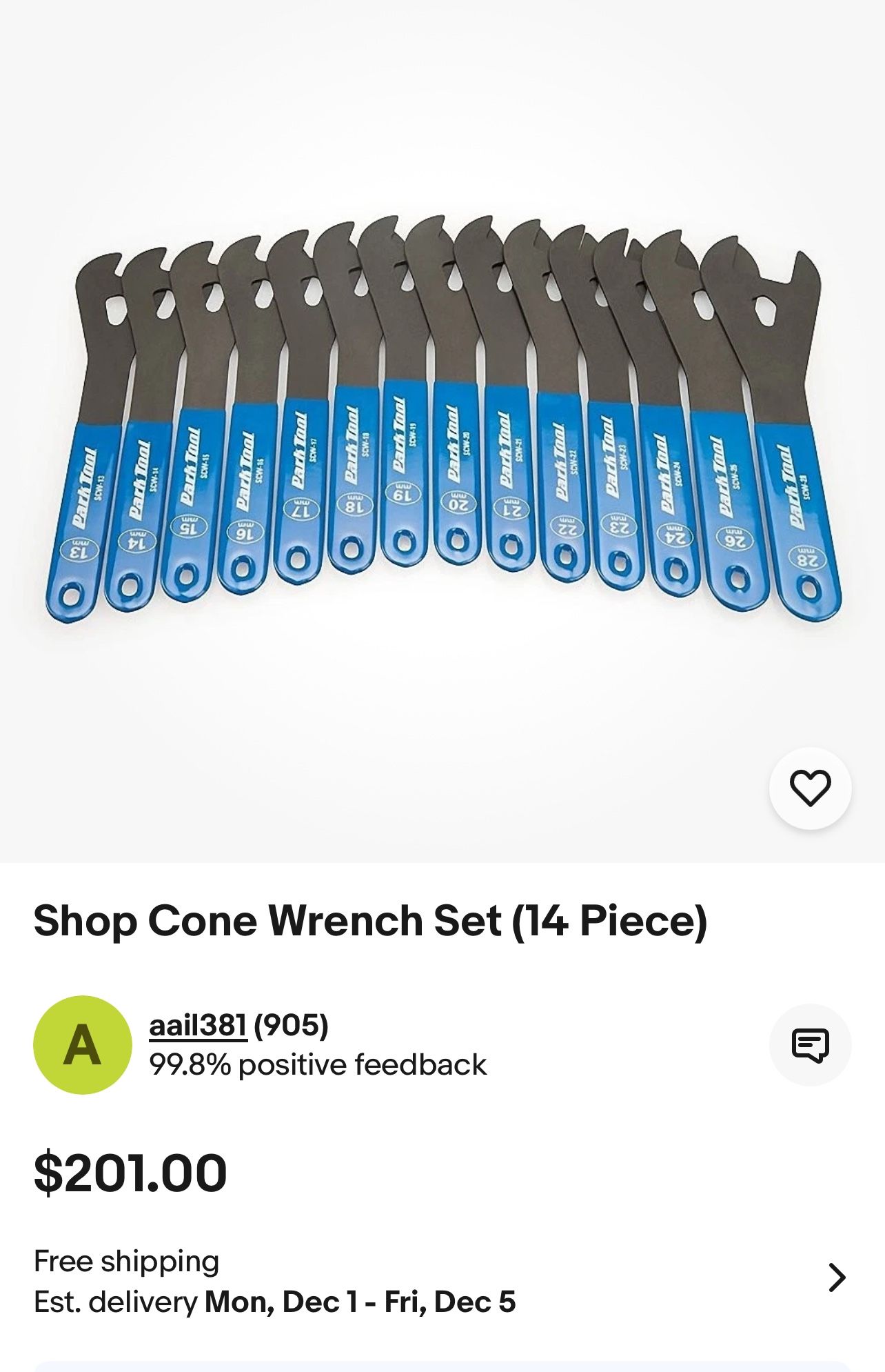Park Tool Wrench Set (14 Pieces) 
