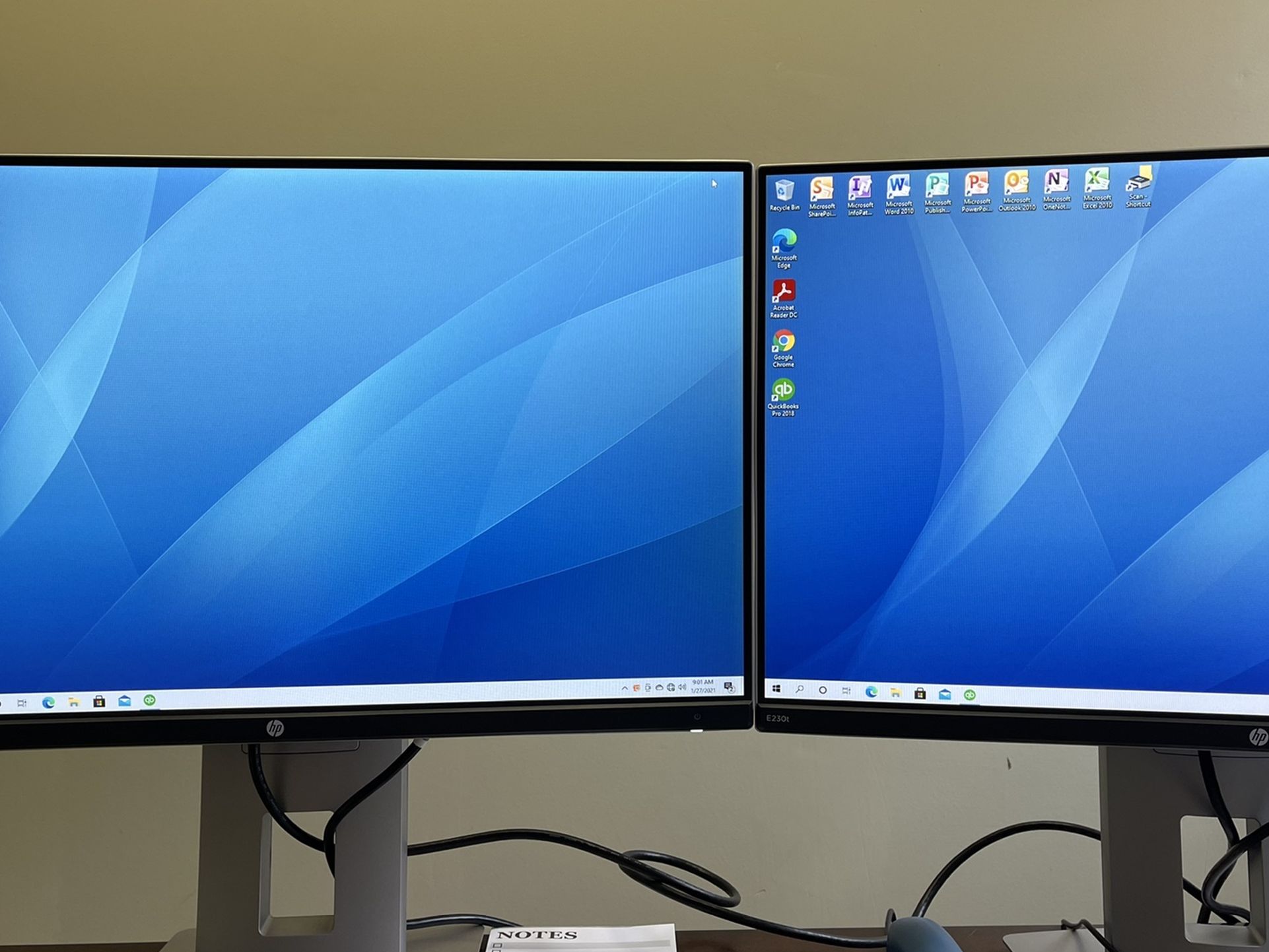 HP E230t Dual Monitors