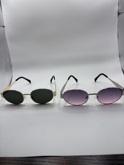 Oval Tinted Sunglasses Set with Cases
