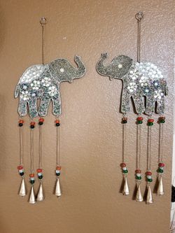 Fancy Elephant Wind Chime or Wall Decor New