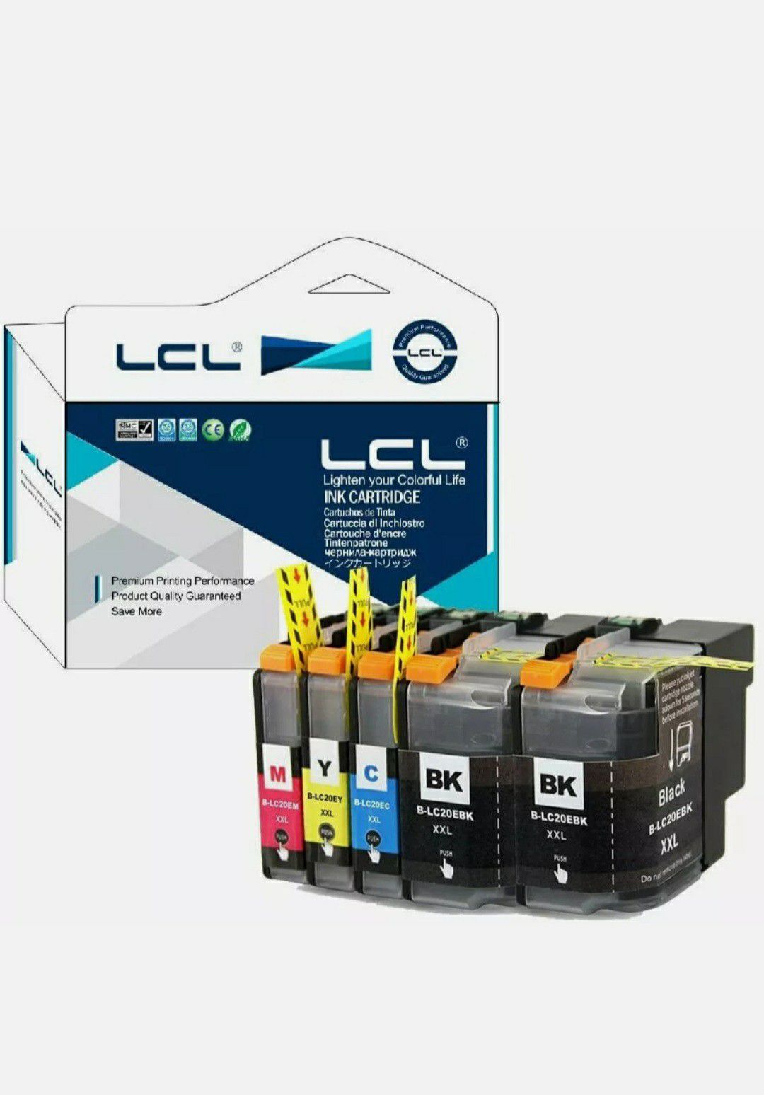 LCL Compatible Ink Cartridge for Brother LC20E LC20EBK LC20EC LC20EM LC20EY XXL