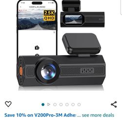Dash Cam Front 2.5K: Mini Dash Cam for Cars, 1440P Car Camera with APP, 1.47” Display Dashcam, WiFi Dash Cam with WDR Night Vision, 24 Hours Parking