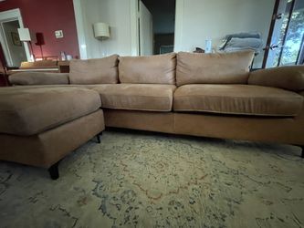 Two-Piece Faux Leather Chaise Sectional