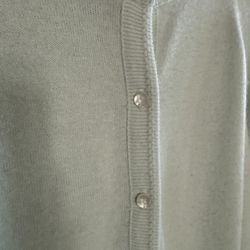 Designers Originals Luxelon Acrylic Sea Foam Green Grandma Cardigan Size Medium 