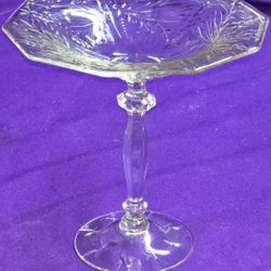 Antique Cut Glass Edwardian Pedestal Crystal Tazza Centerpiece Pairpoint 7 3/8 Inches Tall Circa 1900 J2B003