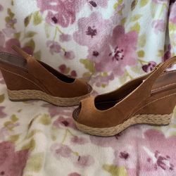 Brash Wedge Sandals Espadrille Suede size 7