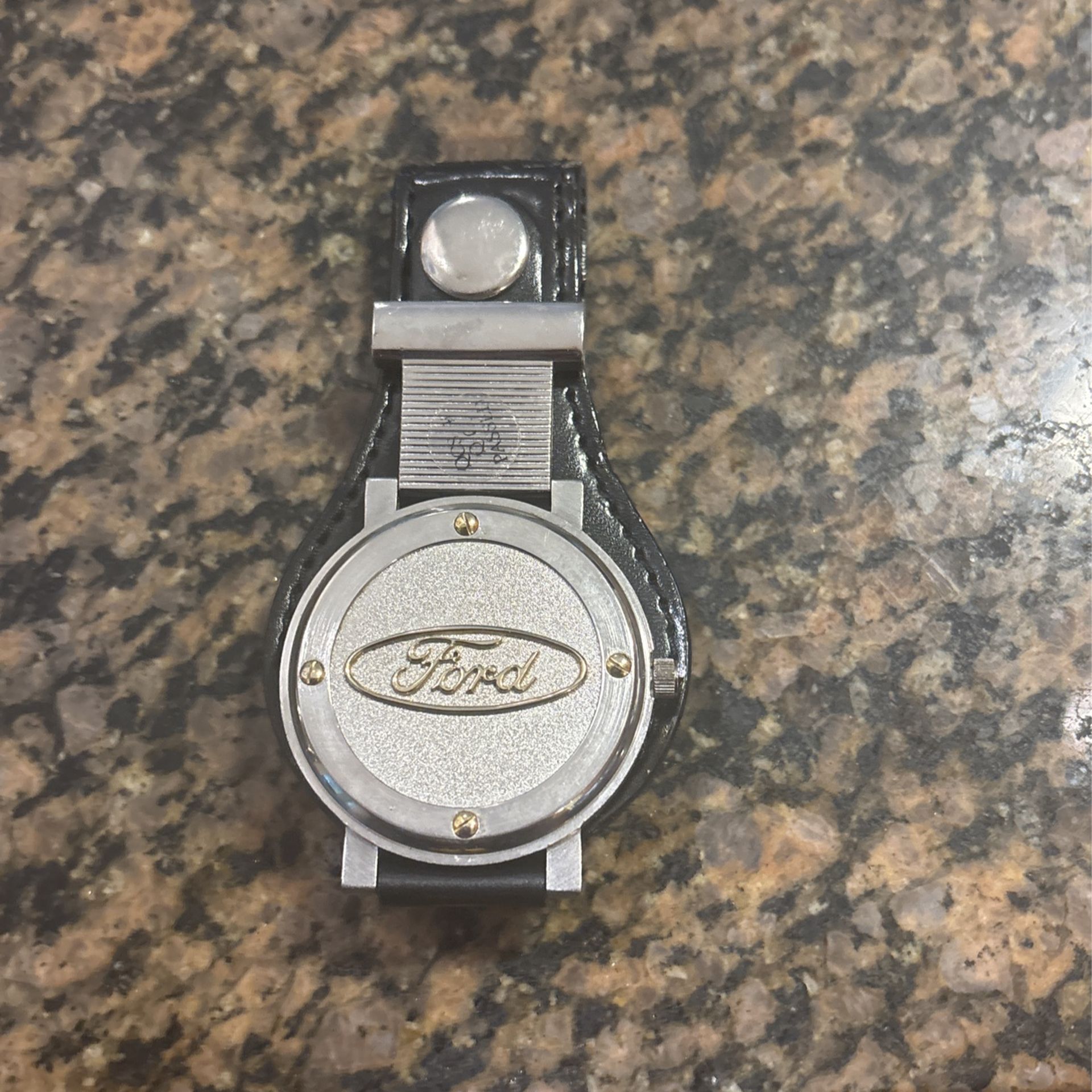 Ford Pocket Watch With Ford Emblem On Front And Snap Closure. Needs Battery