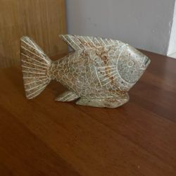 Hand Carved Decorative Fish Sculpture.