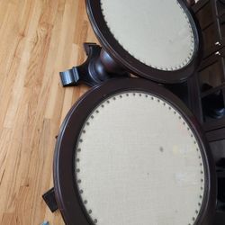 2 Circular Glass Corner Tables