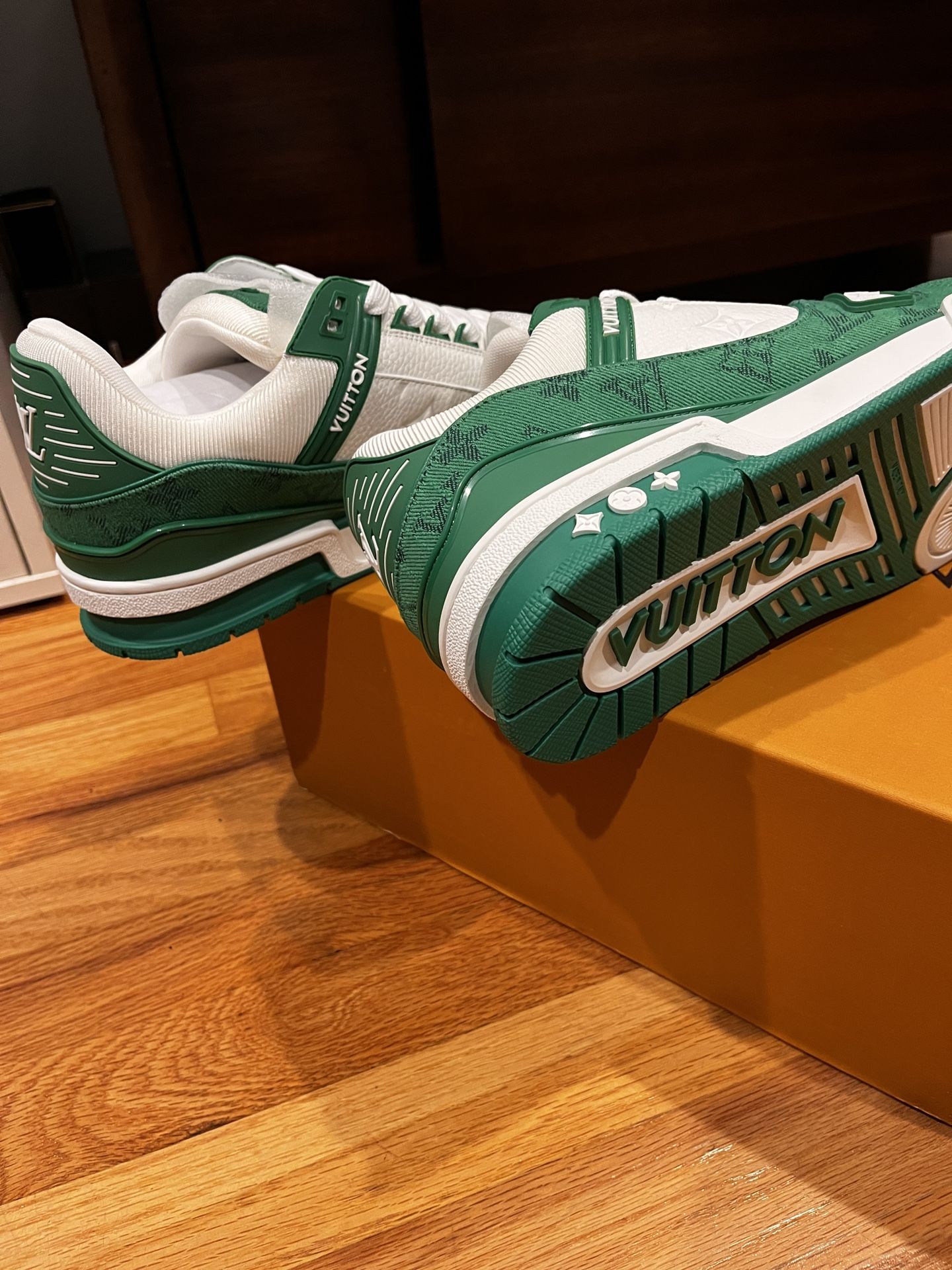 Green And White Louis Vuitton Trainers