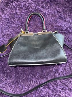 Authentic Fendi Mini 3Jours Leather Satchel Crossbody Bag Black