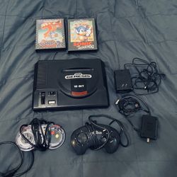 Authentic Sega, Genesis Two Games Sonic 1-2 Fully Functional Adult Owned In Very Good Condition