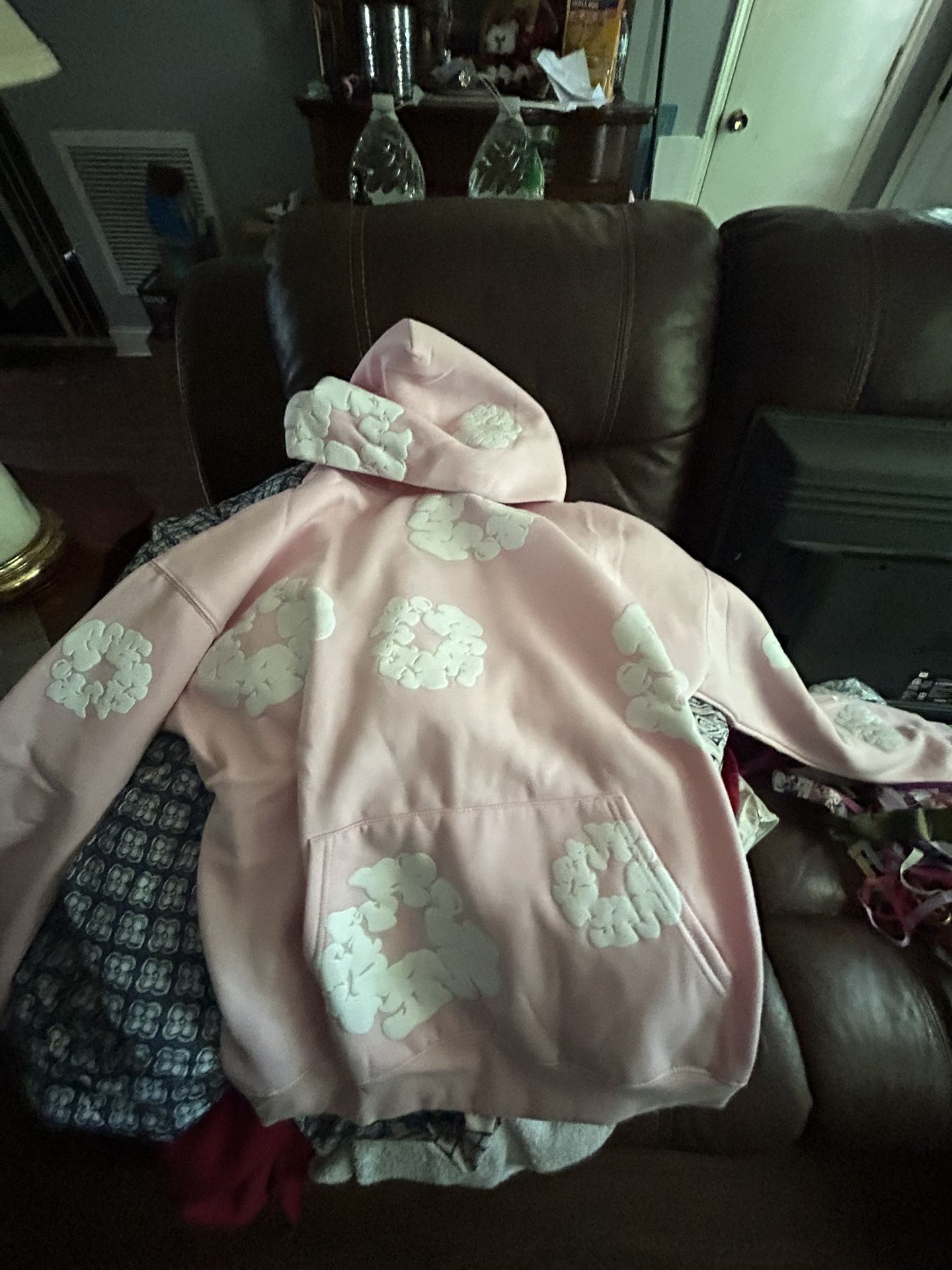 Denim Tears Pink Cotton Wreath Hoodie