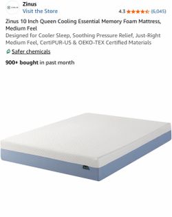 Memory Foam Queen size mattress (Like New)