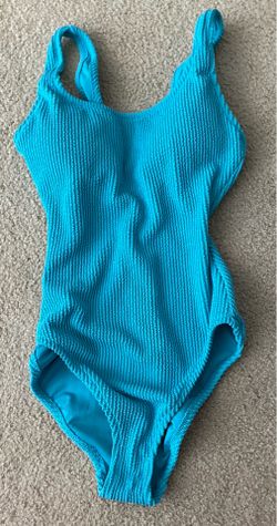 Blue textured swimsuit, size xs 0-2