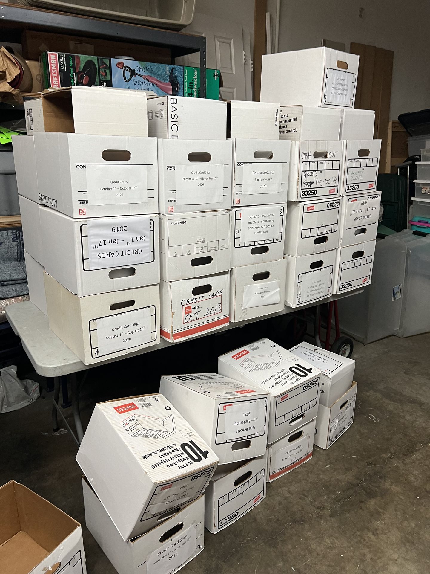 Banker storage boxes