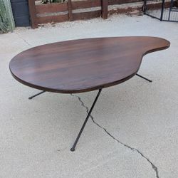 Custom Made Mid Century Modern Style Solid Wood Coffee Table 