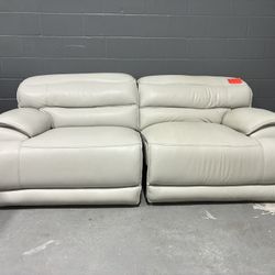 Leather sofa love seat reclining